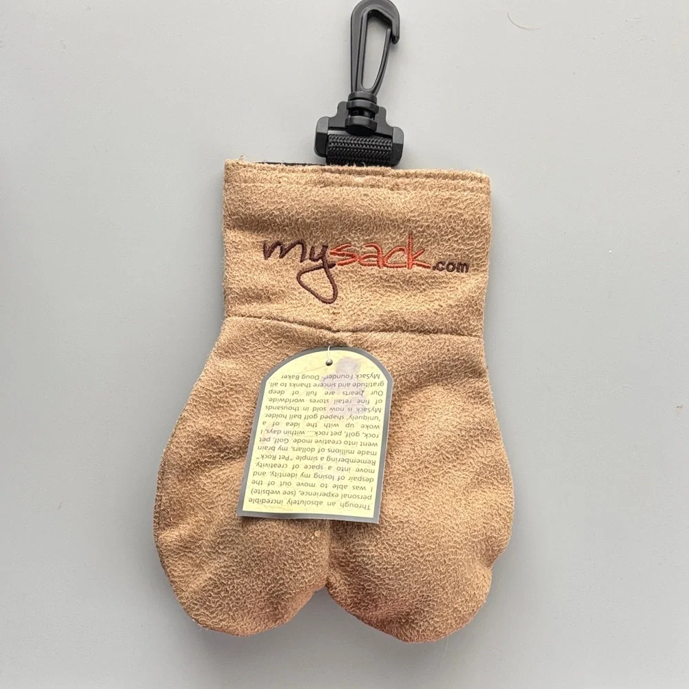 It takes balls Tan Golf Ball Storage Sack - Picture 3 of 4